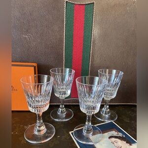 Ultra RARE Vintage GUCCI Crystal Aperitif Cordial Glasses Holiday Gift Barware